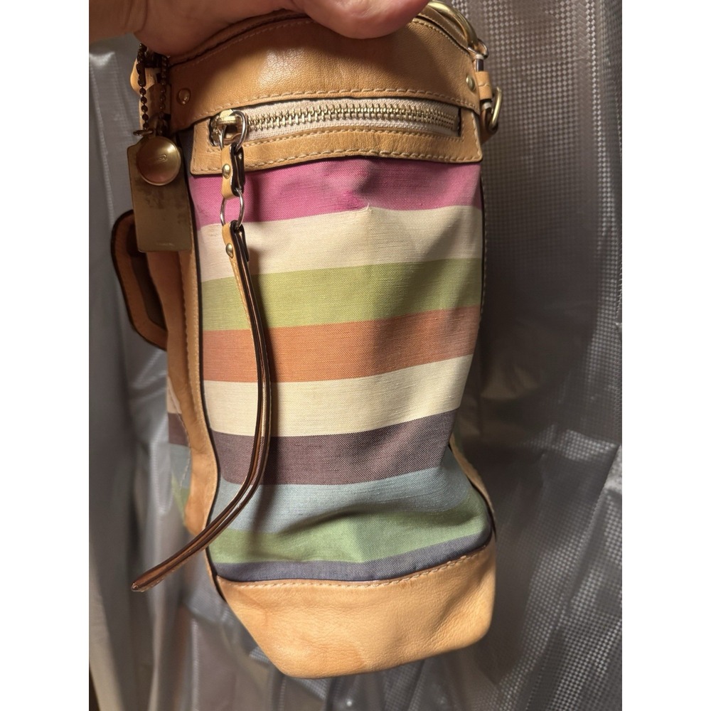 Vintage Y2K COACH Iconic Y2K Legacy Oxford Stripe Slim Pocket Tote 10760 RARE - Picture 7 of 16